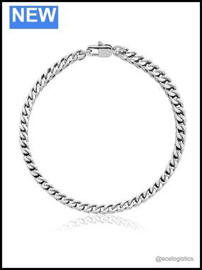 Pure Titanium Link Bracelet 4mm Square Keel Chain Unisex 8.26 in Gift